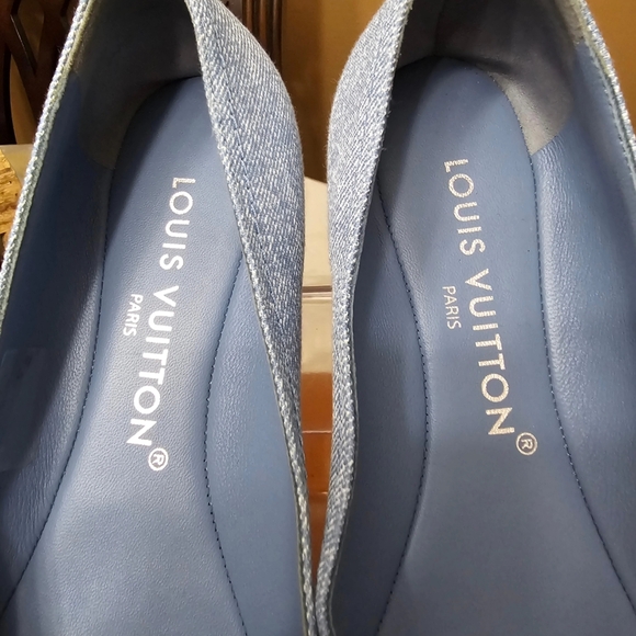 #01540-5310 LOUIS VUITTON DENIM DOLL SHOES - Picture 6 of 12